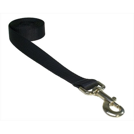 Sassy Dog Wear SOLID BLACK LG-L 6 Ft. Nylon Webbing Dog Leash; Black - Large